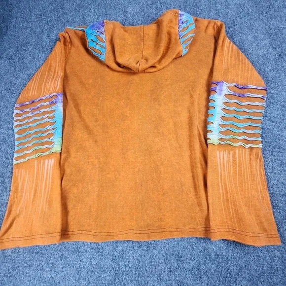 Rising International Hoodie XL Nepal Hippie Boho TieDye‎  Jacket Art To Wear - Picture 6 of 10